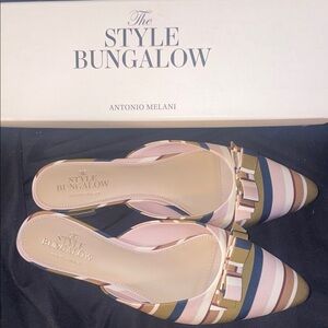 Antonio Melani Multicolor Striped Mules